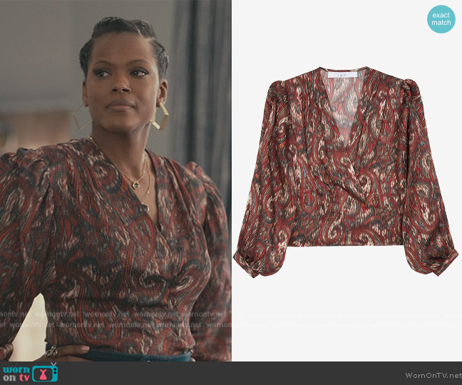 IRO Zarfi blouse worn by Vivian Banks (Cassandra Freeman) on Bel-Air