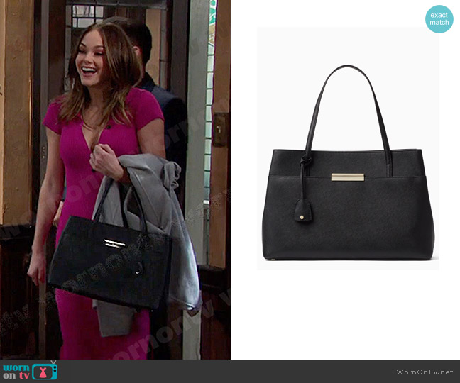 Kate Spade Maiden Way Saffiano Zuri Bag worn by Stephanie Johnson (Abigail Klein) on Days of our Lives