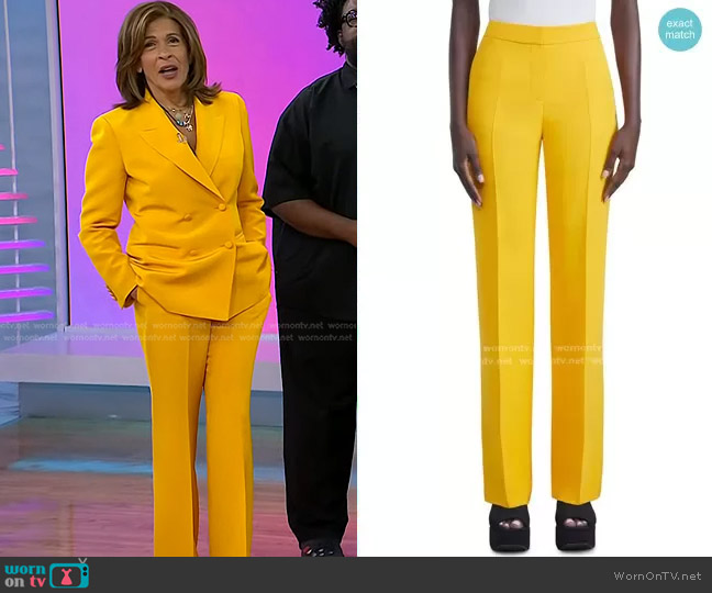 Lafayette 148 NY Gates Wool & Silk Crepe Flared Pants worn by Hoda Kotb on Today