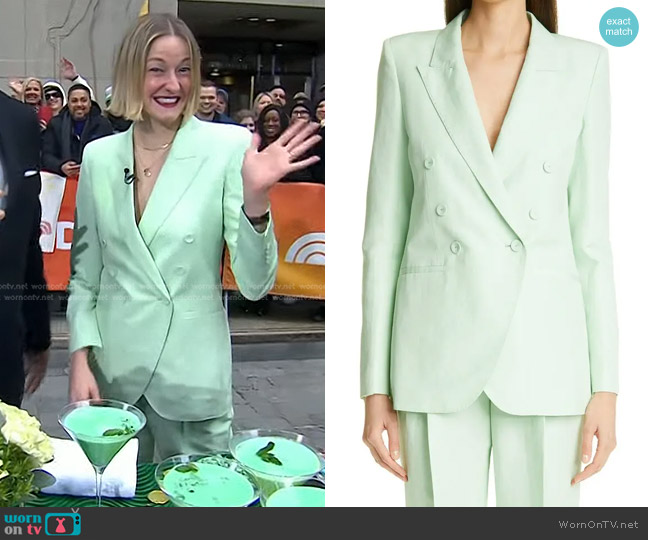 Lafayette 148 New York Alister Jacket in Soft Julep worn by Vanessa Price on Today