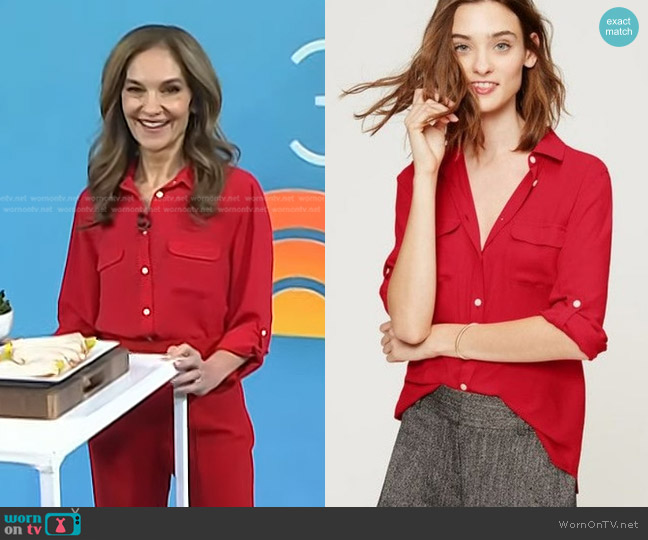 Loft Utility Blouse worn by Joy Bauer on Today