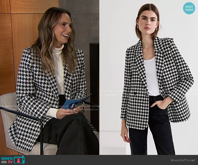 Anine Bing Madeleine Blazer worn by Keltie Knight on E! News