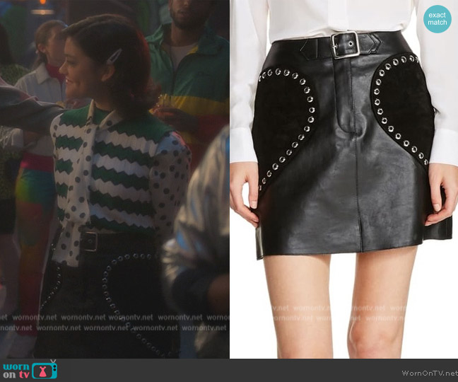 Maje Heart Patch A-Line Leather Skirt worn by (Blu Hunt) on Grown-ish
