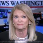Martha Raddatz’s white striped ribbed top on Good Morning America