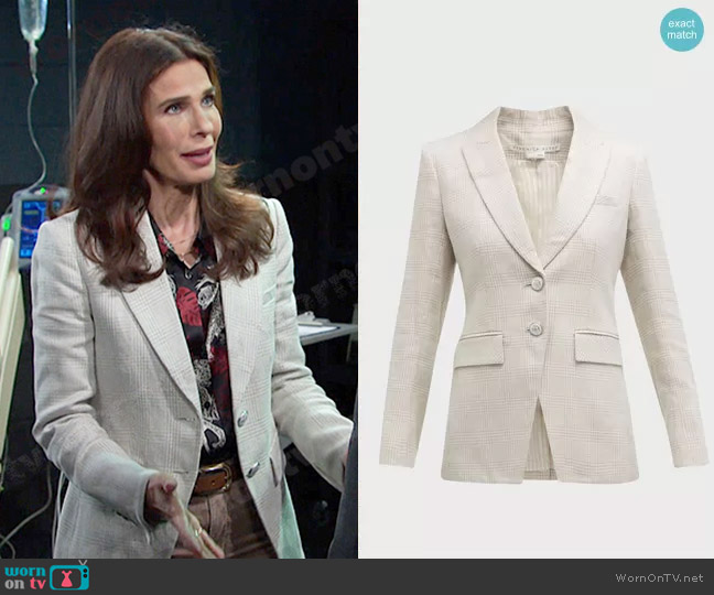 Veronica Beard Mathi Jacket in Oatmeal worn by Hope Williams (Kristian Alfonso) on Days of our Lives