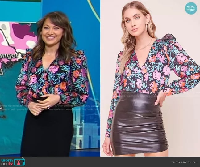 ASTR The Label Matilda Bodysuit worn by Ginger Zee on Good Morning America