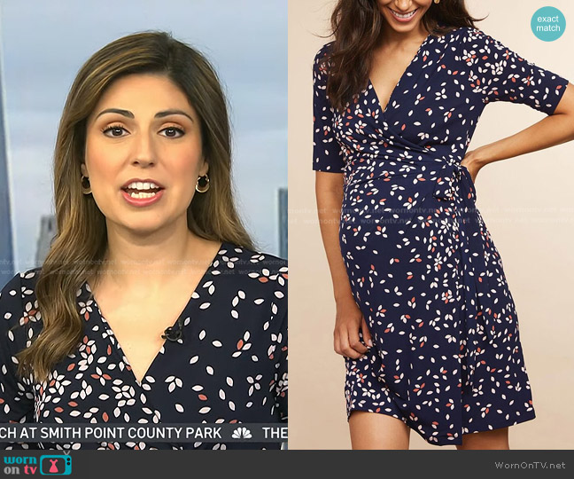 Motherhood Maternity Floral Maternity Wrap Dress worn by Rana Novini on Today