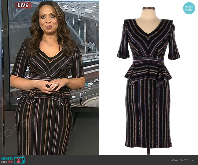 Nanette Lepore Striped Peplum Dress worn by Adelle Caballero on Today