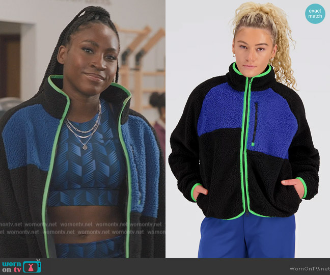 New Balance Fleece Full Zip Up Jacket worn by (Coco Gauff) on All American Homecoming