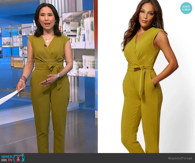New York & Company Maddie Jumpsuit worn by Vicky Nguyen on NBC News Daily