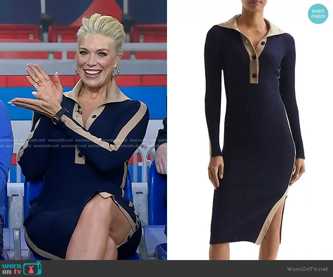 Reiss Nikola Contrast Trim Bodycon Dress worn by Hannah Waddingham on Today