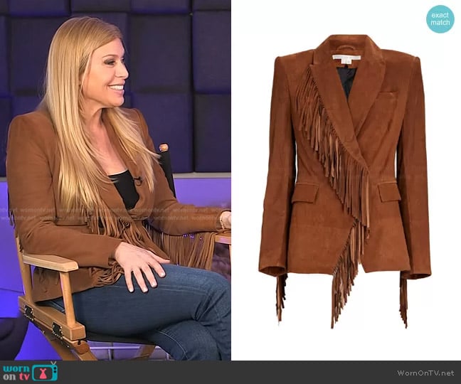 Veronica Beard Pali Fringe Suede Dickey Jacket worn by Jill Martin on Today