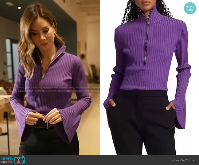 Proenza Schouler Rib-Knit Mock Turtleneck Sweater worn by Rebecca Jarvis on Good Morning America