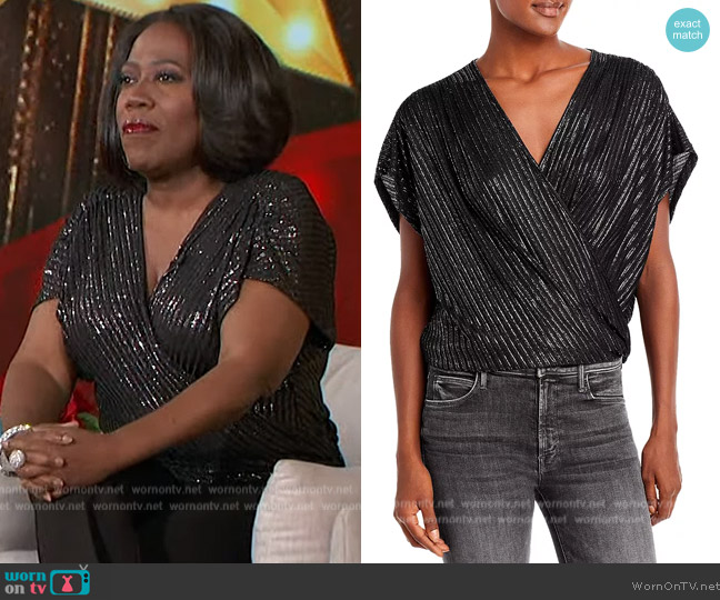 Ramy Brook Margie Crossover Top worn by Sheryl Underwood on The Talk