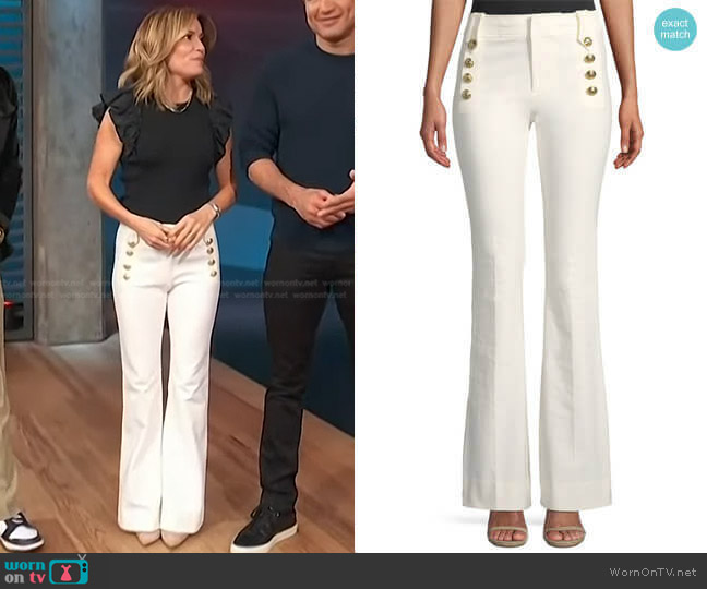 Derek Lam 10 Crosby Robertson Flare Pants worn by Kit Hoover on Access Hollywood