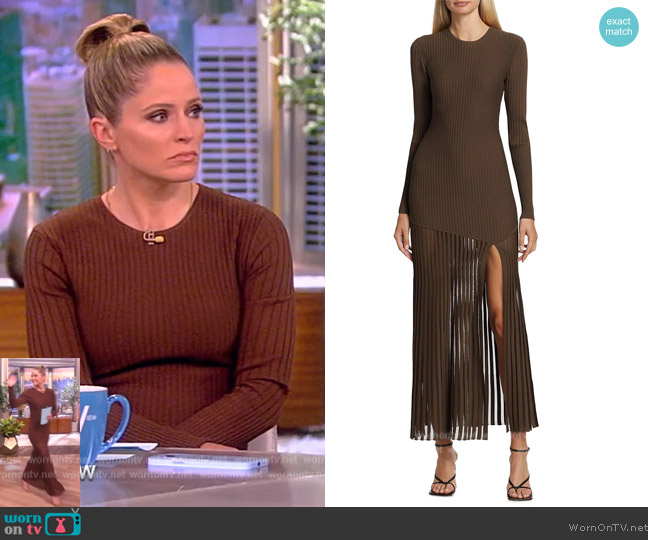 SIR Sylvie Long-Sleeve Rib-Knit Dress worn by Sara Haines on The View