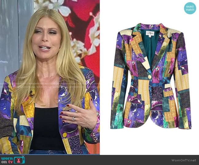 Sassy Jones Fiorella Luxe Patchwork Blazer worn by Jill Martin on Today