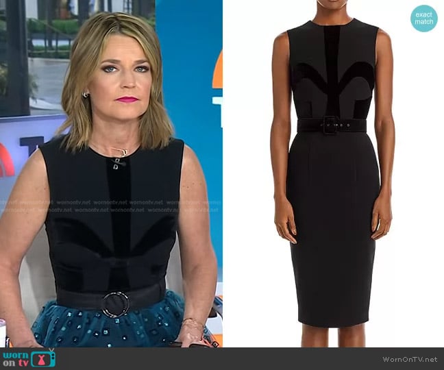 Sergio Hudson Velvet-Embellished Dress worn by Savannah Guthrie on Today