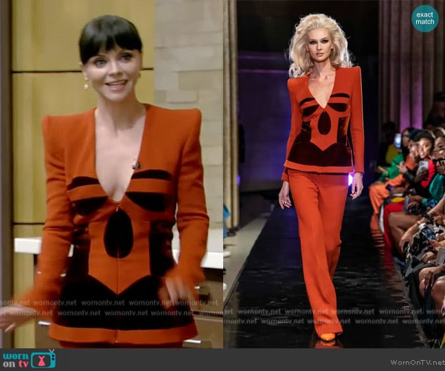 Sergio Hudson 2022 Fall Winter Collection worn by Christina Ricci on Live with Kelly and Mark