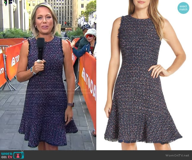 Eliza J Sleeveless Tweed Fit & Flare Dress worn by Dylan Dreyer on Today
