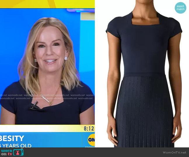 St John Double Knit Square Neck Top worn by Dr. Jennifer Ashton on Good Morning America