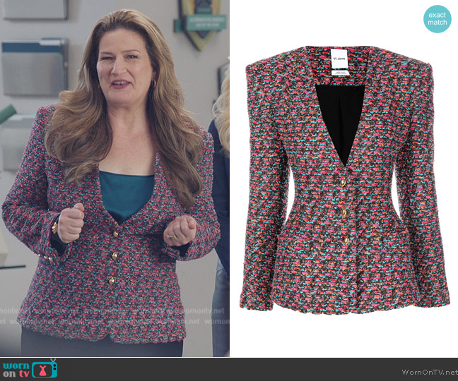St. Johnn Single-breasted Tweed Blazer worn by Katherine Hastings (Ana Gasteyer) on American Auto