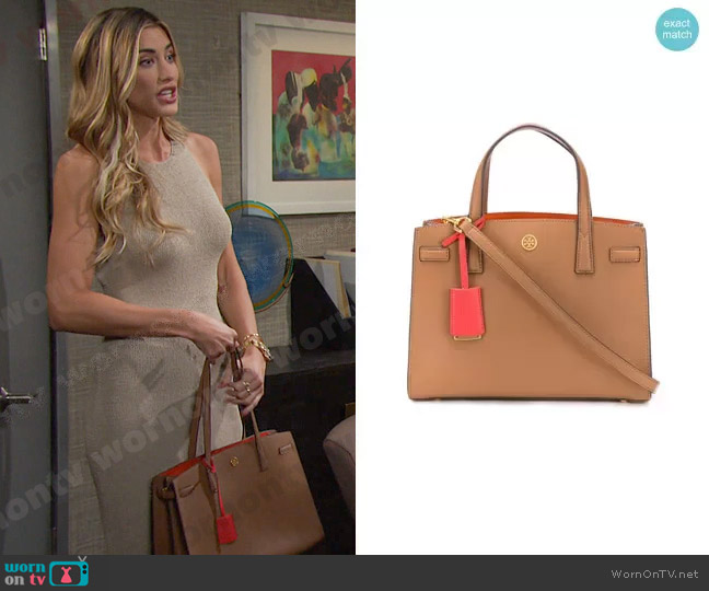 Tory Burch Walker Satchel Tote worn by Sloan Peterson (Jessica Serfaty) on Days of our Lives