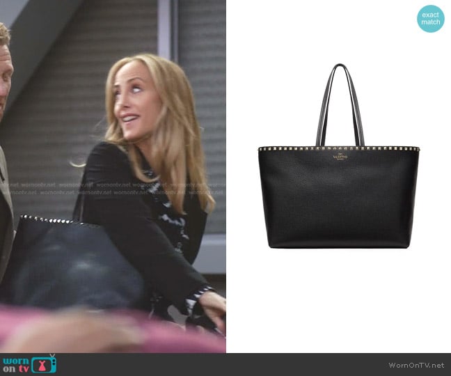Valentino Garavani Large Rockstud Leather Tote worn by Teddy Altman (Kim Raver) on Greys Anatomy