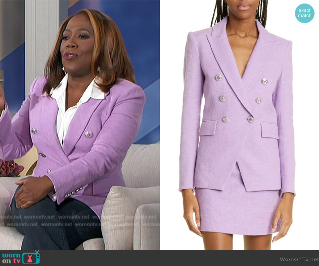 Veronica Beard Miller Stretch Cotton Dickey Jacket worn by Sheryl Underwood on The Talk