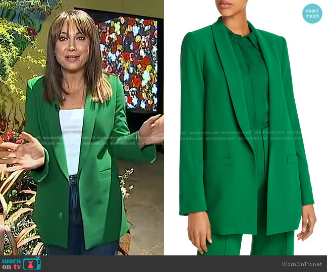 Alice + Olivia Kylie Shawl Collar Blazer worn by Ginger Zee on Good Morning America
