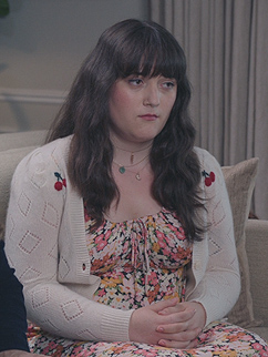Floral dress and cropped cardigan on American Auto