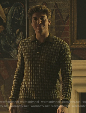 Adam’s green knit polo sweater on You