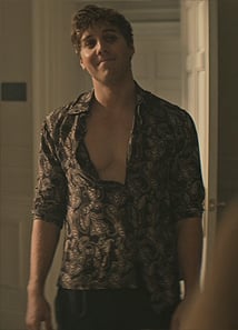 Adam’s black paisley print shirt on You