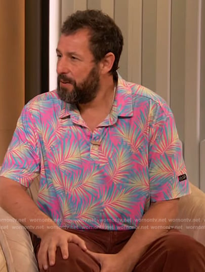 Adam Sandler’s palm print polo on The Drew Barrymore Show