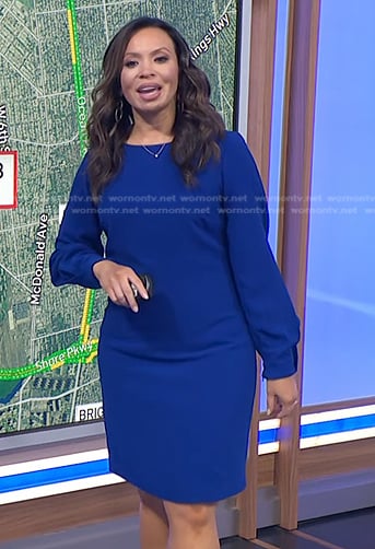 Adelle’s blue long sleeve dress on Today