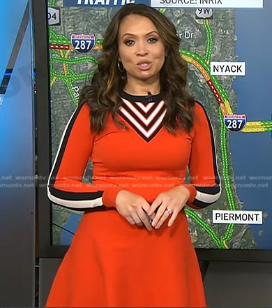 Adelle’s orange striped detail dress on Today