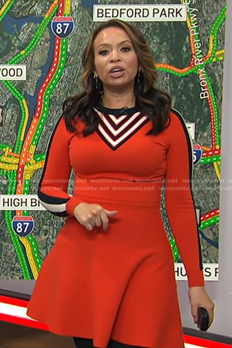 Adelle’s orange striped detail dress on Today
