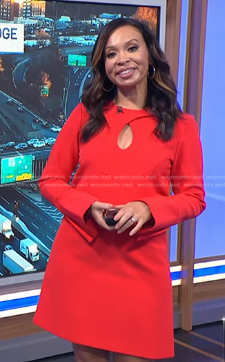 Adelle’s red keyhole dress on Today