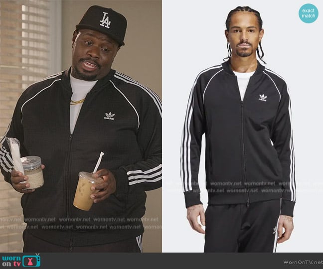 Adidas Adicolor Track Jacket worn by Sherm Jones (Carl Tart) on Grand Crew