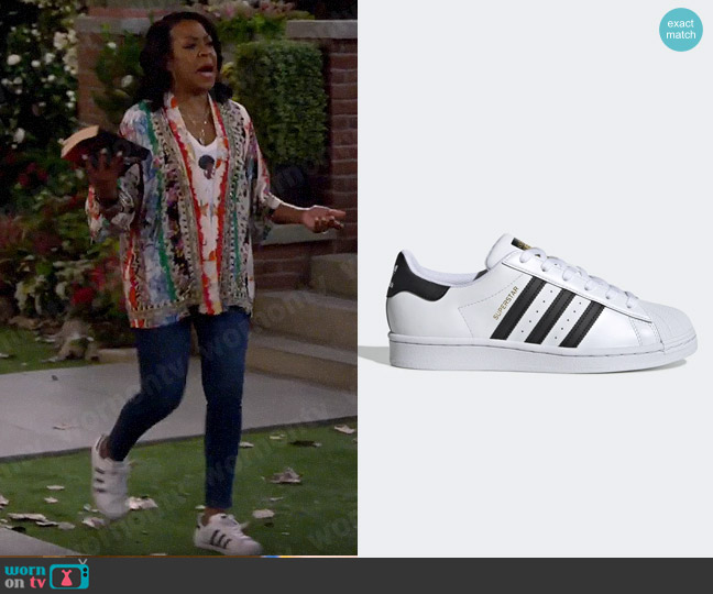 Adidas Superstar Sneakers worn by Tina Butler (Tichina Arnold) on The Neighborhood