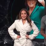 Adrienne’s white blazer dress on E! News