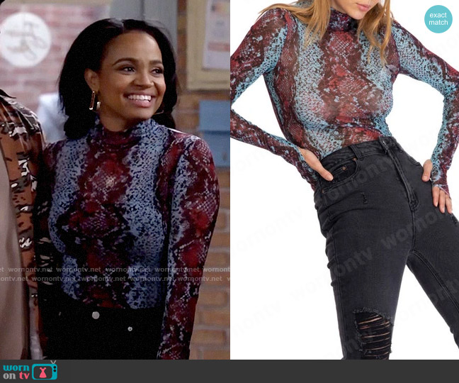 AFRM Zadie Top worn by Randi (Kyla Pratt) on Call Me Kat