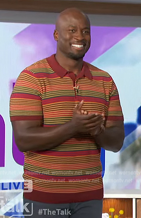 Akbar’s stripe polo on The Talk