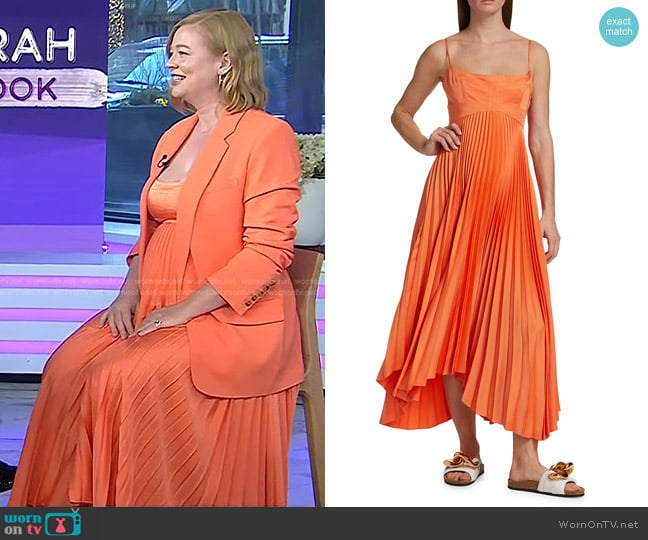 A.L.C. Hollie Pleated Midi-Dress worn by Sarah Snook on Today