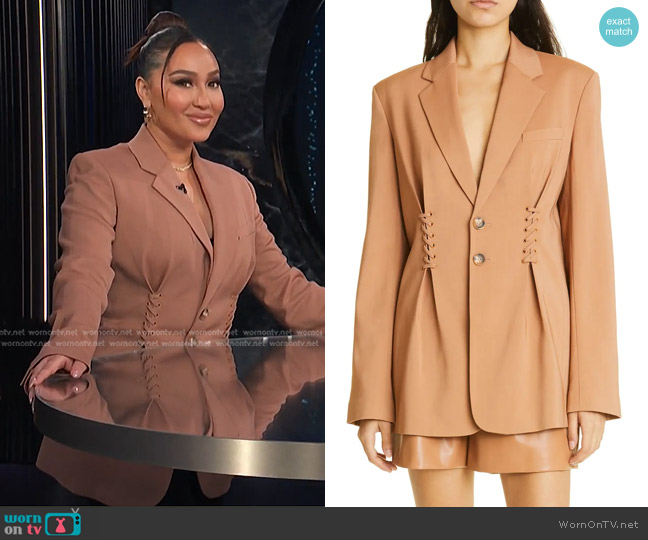 A.L.C. Maverick Lace-Up Jacket worn by Adrienne Houghton on E! News