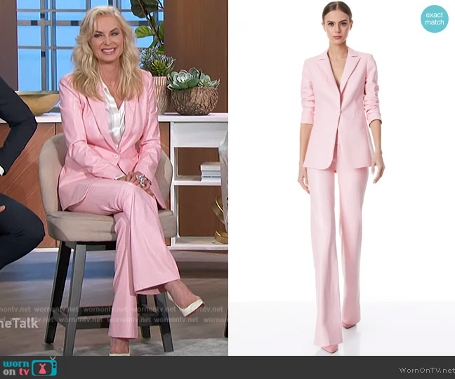 Alice + Olivia Breann Vegan Leather Fitted Blazer worn by Eileen Davidson on The Talk