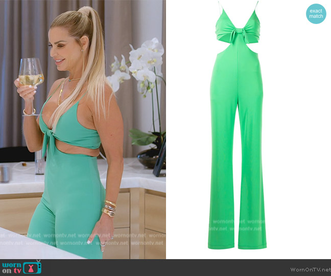 Alice + Olivia Havana front-tie jumpsuit worn by Alexia Echevarria (Alexia Echevarria) on The Real Housewives of Miami