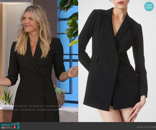Alice + Olivia Kyrie Tuxedo Skort Romper worn by Amanda Kloots on The Talk
