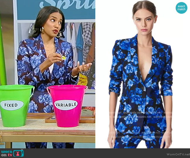 Alice + Olivia Macey Cuffed Shawl Collar Blazer worn by  on Tamron Hall Show