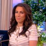 Alyssa’s zebra stripe metallic cardigan on The View